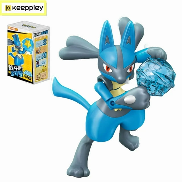 Keeppley Pokemon Battle Building Blocks Lucario Charizard Mewtwo Blastoise Greninja Assembly 3D Model Mini Brick Figure Toys K20247-1 With box