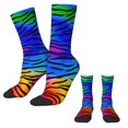 thumbnail image 2 of Tiger Stripes Stockings Abstract Line Print Design Novelty Socks Autumn Anti Slip Socks Wo, 2 of 7