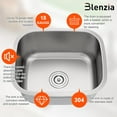 thumbnail image 5 of 14 Inch Undermount Kitchen Sink 18 Gauge Stainless Steel Bar Perp Sink RV Camper Wet Bar Outdoor Laundry Utility Single Bowl Small Sinks 14" x 14" x 6", 5 of 13