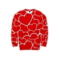 thumbnail image 3 of Qiylii Valentine's Day Top for Women Long Sleeve Love Heart Graphic Shirt Blouse Printed Crewneck Tunic T shirts Plus Size, 3 of 5