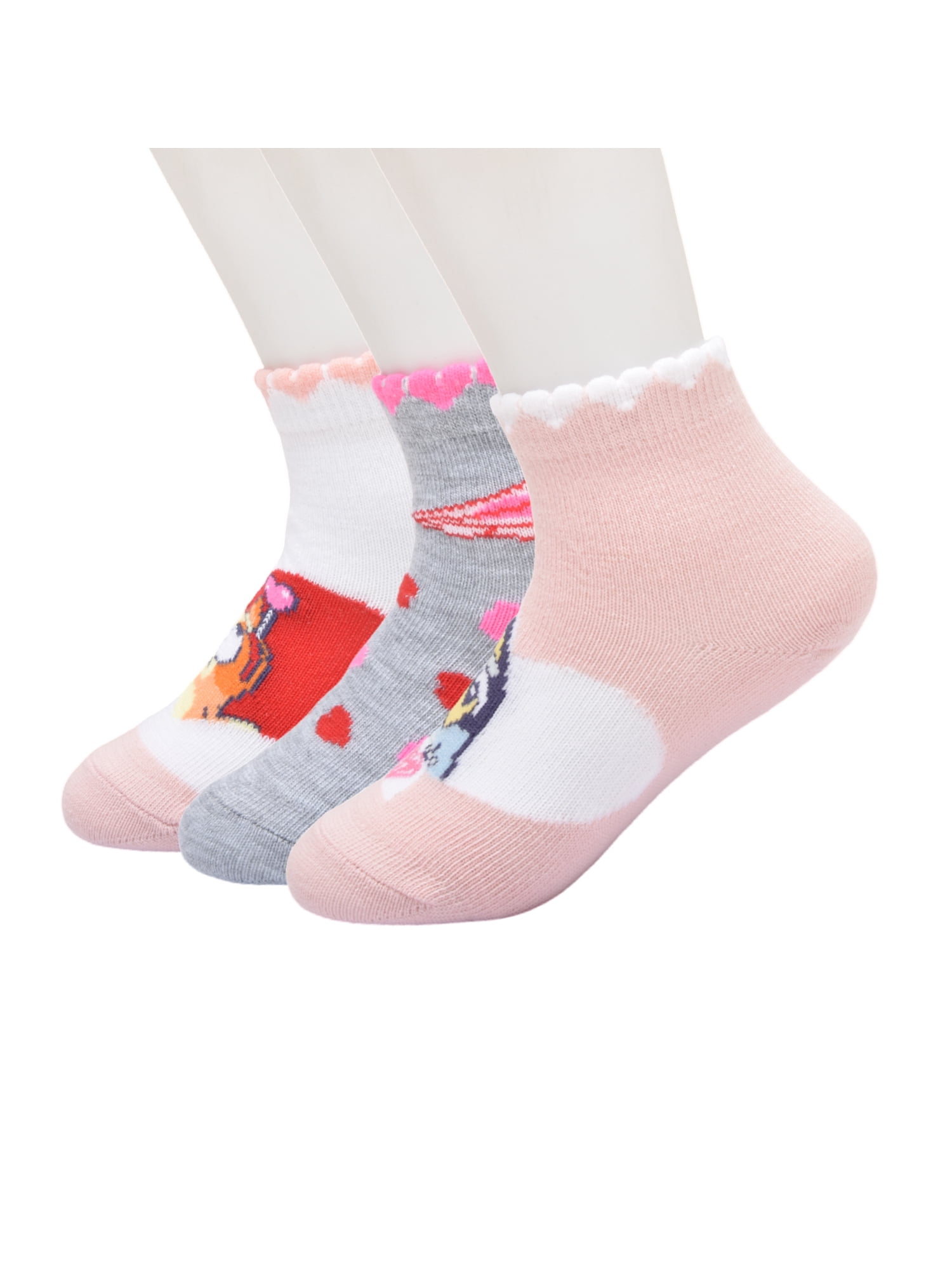Bluey Unisex Toddler Ankle Valentines Socks, 3-pack, Sizes 12M-5T