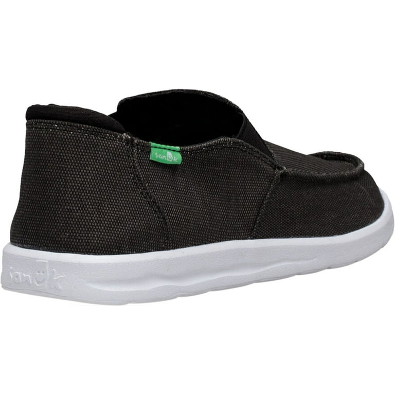 Sanuk Men's Hi Five Black Ankle-High Canvas Slip-On Shoes 9M