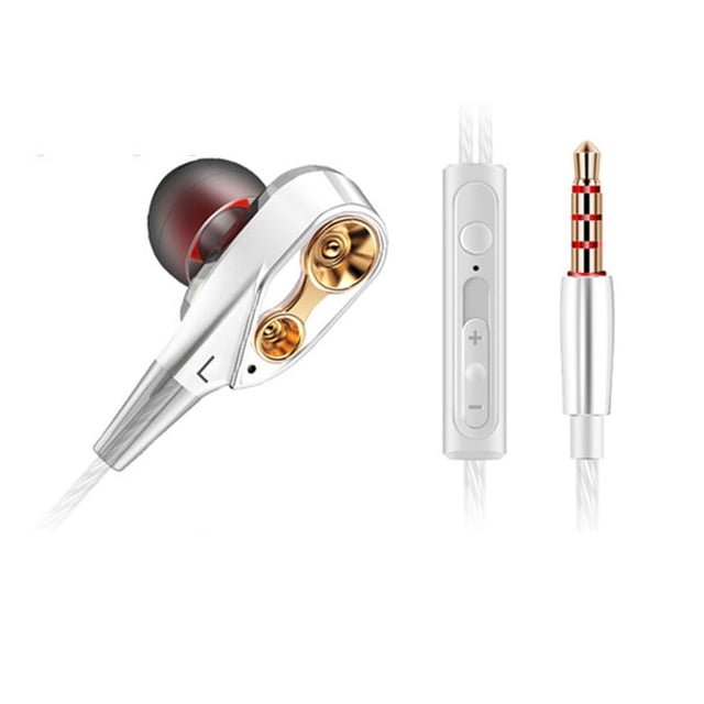 Braveheart QKZ CK8 Earphone Double Unit Drive 3.5mm In Ear Headset Dual-Dynamic HiFi Wired Gaming Music Microphone Earbuds