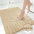 thumbnail image 5 of Aonewoe Bathroom Rug Set 3 Piece Microfiber Water Absorbent Bath Mats Washable Non Slip Bath and Toilet Rug Set for Shower Floor（Beige）, 5 of 9