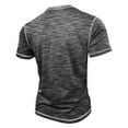 thumbnail image 4 of Dpytoraw Male Spring Short Sleeve Solid Color Letter Stripe Stitching Short Sleeve Top Pocket T-Shirts Men Grey XXXL, 4 of 5
