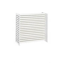 24 x 48 x 48 inch White Slatwall Gondola with Wheels - Moveable Slatwall Display Organizer for Retail  Home  Garage  and Boutique - Stylish and Sturdy Slatwall Merchandiser for Storage and Display