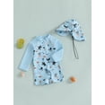 thumbnail image 3 of Nygoyerh Toddler Boys Long Sleeve Swimwear Casual Marine Animal Print Zipper Rash Guard Swimsuit and Hat Beachwear Bathing Suit Infant Clothing 0M 3M 6M 9M 12M 18M 2T 3T, 3 of 7