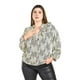 thumbnail image 4 of Blusa estampada con olanes Roman Fashion /Tallas Extras, 1905 (Hueso /Negro) beige 42, 4 of 6