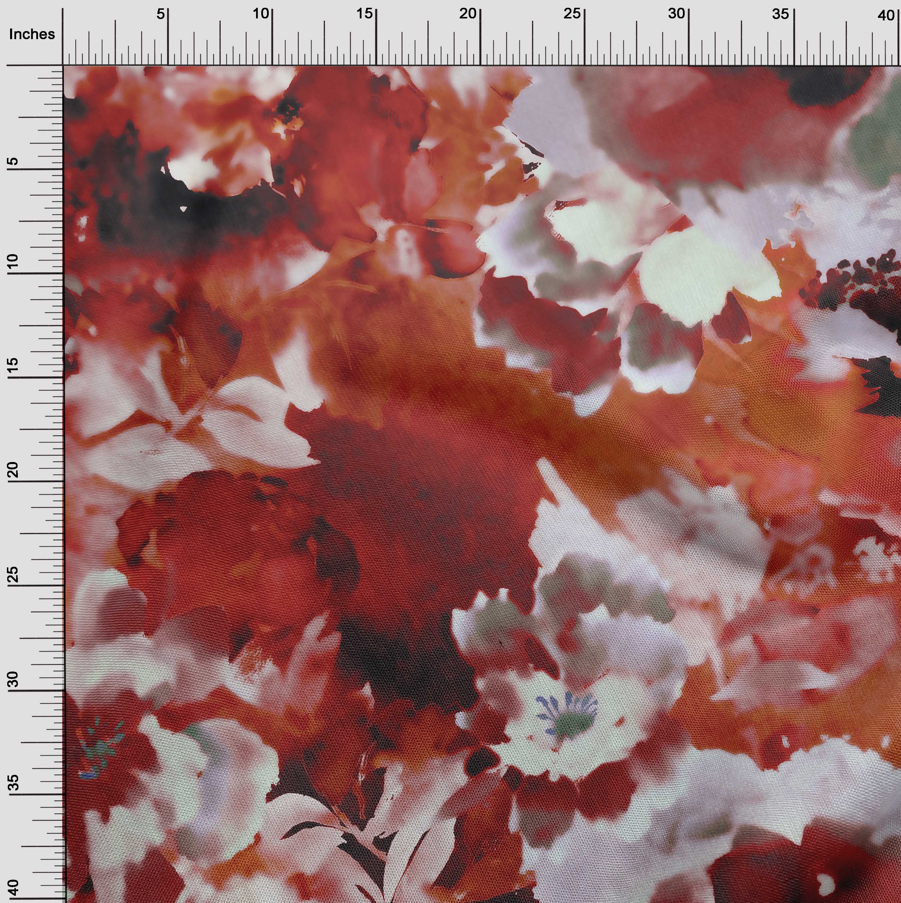 oneOone Cotton Jersey Maroon Fabric Abstract-Blurred Floral Pattern Craft Projects Decor Fabric Printed By The Yard 58 Inch Wide
