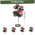 thumbnail image 6 of Morttic 4Pcs Artificial Flowers 14 Inch Vibrant Artificial Geraniums for Outdoors Fade-Resistant Realistic Silk Flowers for Wedding Home Party Decor, Pink Artificial Geraniums, 6 of 7
