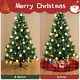 thumbnail image 4 of 36 Inch Christmas Tree Skirt – Velvet Plush Tree Mat, Soft Thickened Polyester with Red Ties, Single-Sided Printing, Available in 30in/36in/48in, Perfect for Holiday Xmas Tree Decoration, 4 of 7