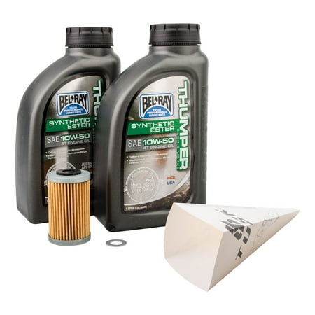 Tusk 4-Stroke Oil Change Kit for Bel-Ray Thumper Synthetic 10W-50 For KTM 450 SX-F Factory Edition 2012-2014
