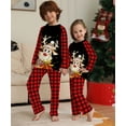 thumbnail image 4 of WIBACKER Kids Christmas Plaid Deer Pajamas Long Sleeve Holiday Pjs Set Toddler Boys Girls Xmas Jammies 2-14 Years, 4 of 7