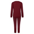 thumbnail image 3 of DHFJKG Women Pajama Sets 2 Piece Long Sleeve and Joggers Sleepwear Lightweight Solid Color Pjs Loungwear Set With Pockets Cozy Homewear, 3 of 4