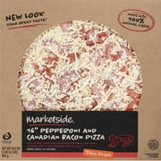 Marketside 16 Inch Pepperoni And Canadian Bacon Thin Crust Pizza, 28.5 Oz