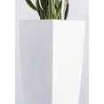 thumbnail image 6 of XBrand 30" H White Rattan Self Watering Indoor Outdoor Square Planter Pot, Tall Decorative Gardening Pot, Home Décor Accent, 6 of 7