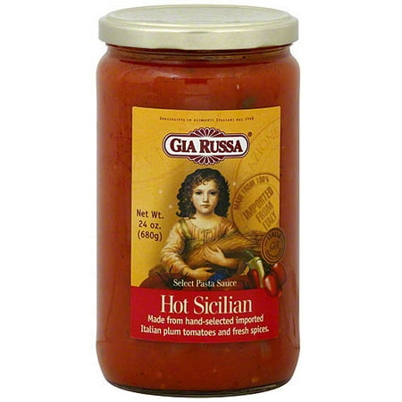 Gia Russa Hot Sicilian Pasta Sauce, 24 oz (Pack of 6)
