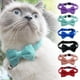 thumbnail image 2 of 1 * Collar ajustable de terciopelo para gatos y perros pequeños con lazo de gamuza y cascabel 18-3 Nice J9 J3Y7, 2 of 8