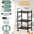 thumbnail image 6 of 3-Tier Kitchen Rolling Cart, Utility Shelf Microwave Stand Storage Cart, Kitchen Baker's Rack, 6 of 6