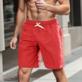 thumbnail image 2 of Ramiter Workout Shorts Men Male Summer Solid Color Pants Pocket Drawstring Loose Casual Sports Running Straight Shorts Beach Pants Red,XL, 2 of 4