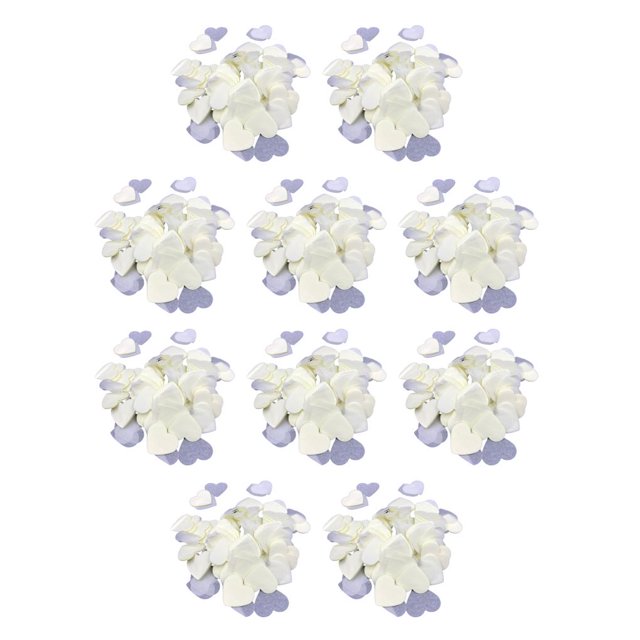 Ounissouiy Amor Corazones Confeti Artesanía Adorno de boda Lanzar Globo Llenar Papel Celebración Aniversario Decoraciones Leche Blanco Leche blanca 10Conjunto