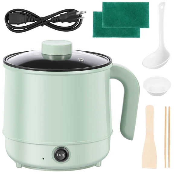 Keyohome Electric Hot Pot 1.7L Capacity Ramen Cooker with Over Heating Protection Multifunctional Portable Electric Noodle Cooker for Pasta Dumpling Soup Steak
