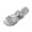 Silver, variant on Womens Metallic Flat Sandals Summer Trendy PU Leather Open Toe Cushioned Sole Slides Sandals Comfortable Casual Non Slip Slippers for Beach Vacation Travel