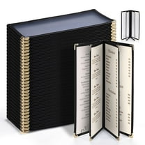 WeChef 30 Pcs Restaurant Menu Covers Holders for 4.25 x 11" Paper 4 Page 8 View