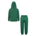 thumbnail image 6 of Sxiwei Boys Girls Athletic Sweatsuits 2Pcs Jogger Outfits Set Kids Clothes Set Pullover Tracksuit Dark Green 140, 6 of 9