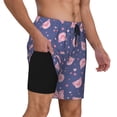 thumbnail image 3 of Picia Cute Pig pattern Mens Swim Trunks with Compression Liner Stretch Beach Shorts Quick Dry with Zipper Pockets No-Chafing Board Shorts-XX-Large, 3 of 9