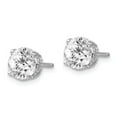 thumbnail image 2 of White Sterling Silver Earring Stud Women'S Cubic Zirconia CZ Clear 6.5 mm, 2 of 3