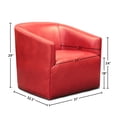thumbnail image 2 of GTR Leather Citi 100% Top Grain  Swivel Club Armchair with Waterfall Seat, 2 of 6