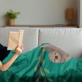 thumbnail image 3 of Cartoon Soft Flannel Fleece Throw Blanket, Illustration of a Lazy Sloth Hanging on a Tree with Do Not Hurry Be Happy Text, Cozy Plush for Indoor and Outdoor Use, 70" x 90", Multicolor, by Ambesonne, 3 of 5