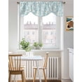 thumbnail image 3 of Pastoral Flower Tie Up Valances Curtain, Adjustable Kitchen White Flowers Green Leaf Blue Background Valances for Windows Decor, Rod Pocket Short Curtains Set for Bedroom/Bathroom, 54"x18", 3 of 8