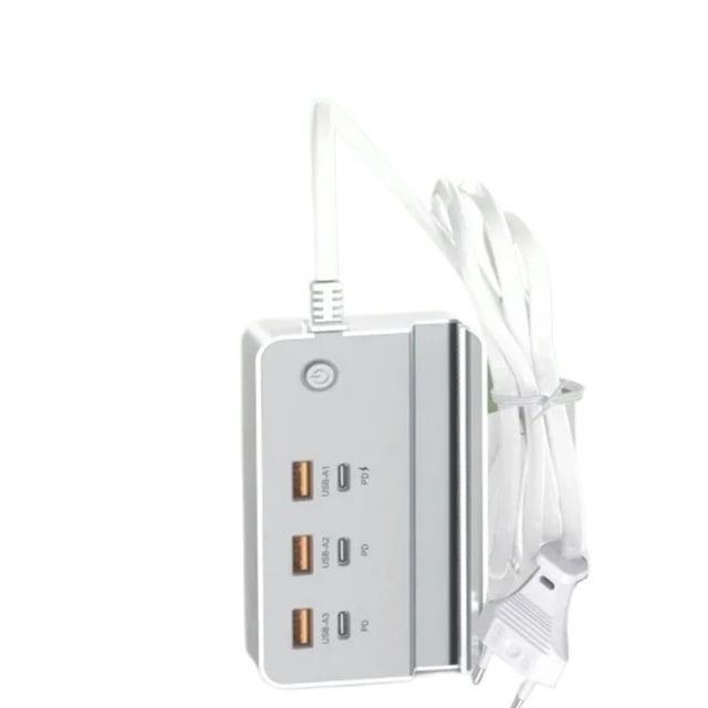 35W 6-Port USB Type C Fast Charging Desktop Power Strip with Phone Holder