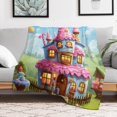 thumbnail image 5 of Cartoon Birthday Cake for Women Men Kids Flannel Throw Blankets Soft Fuzzy Lightweight for Home Decor Couch Bed Sofa, 5 of 7
