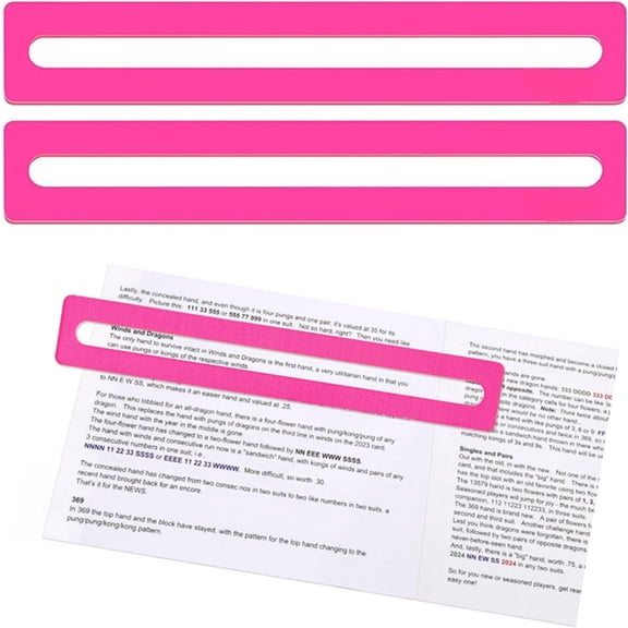 2 Pcs Mahjong Line Finder,Bright Mahjong Rules Helper,Beginner Mahjong Rules Reader,Ideal Mahjong Gift for Players