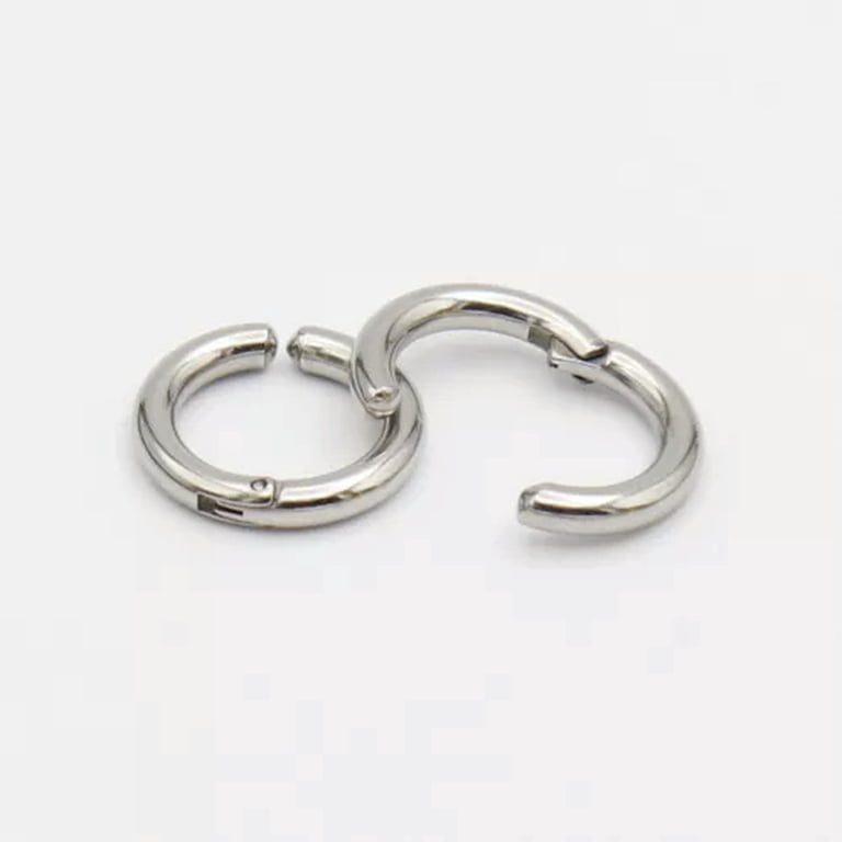 K-KED 5 Pairs Stainless Steel Clip On Non-Piercing Fake Hoop