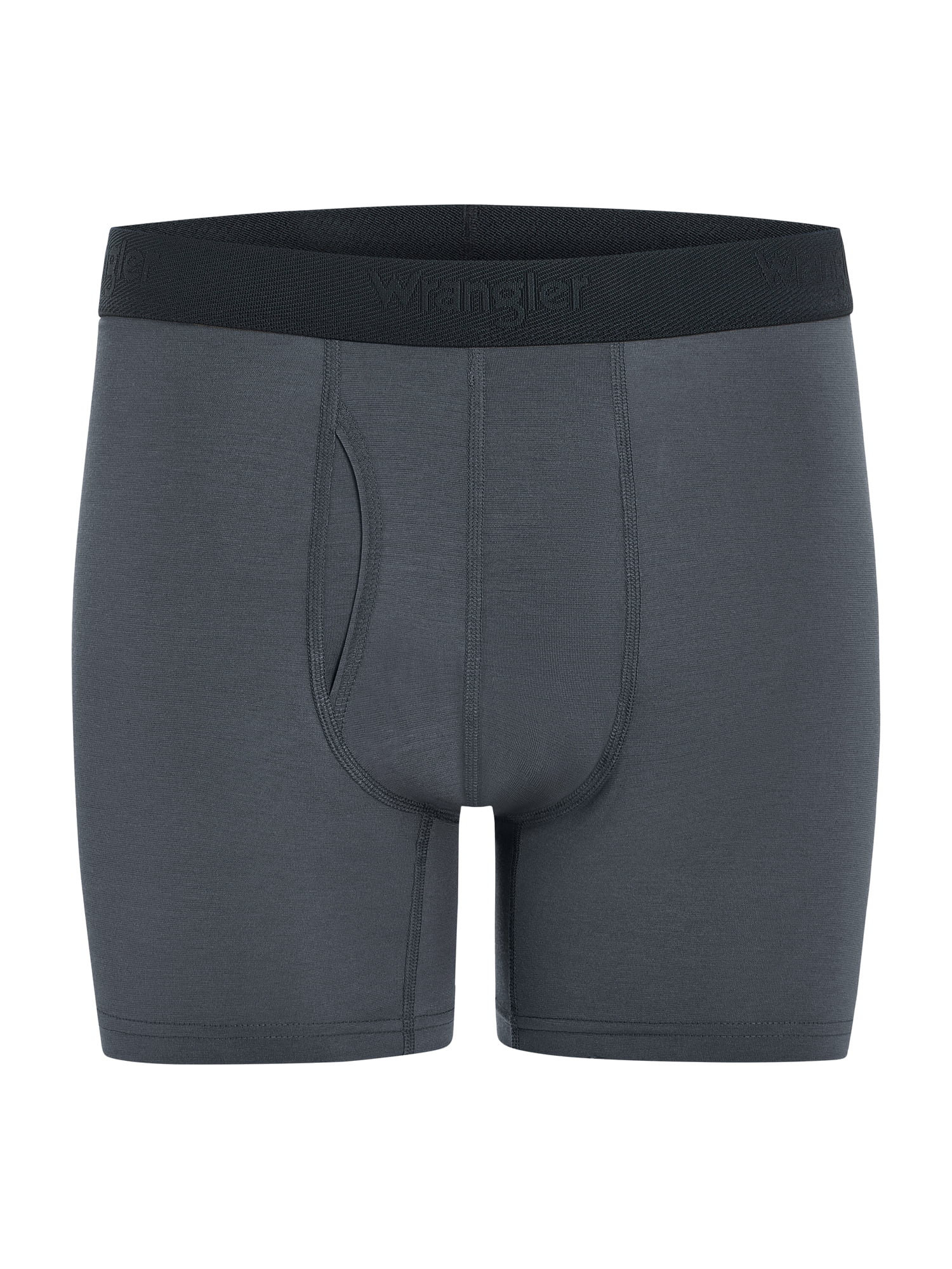 Wrangler Dry Flex 6" Wool Boxer Brief Men's Underwear, Medium, Black/Turbulence/Ivy Green, 3-Pack