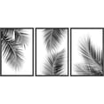 thumbnail image 3 of PixonSign Framed Wall Art Set Black and White Tropical Leaves Nature Floral Canvas Prints Mixed Media Modern Art Decorative Chic for Living Room, Bedroom, Office - 16"x24"x3 Black, 3 of 5