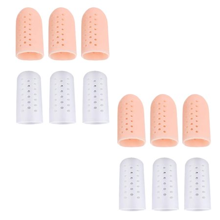 6 Pairs Gel Toe Caps Toe Protectors Breathable Silicone Toe Covers with Holes for Blisters Corns Calluses (S)