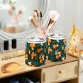 thumbnail image 3 of Yayeee 4 Pack Qtip Holder Bathroom Cotton Swab Canister with Lid Clear Dispenser Set, Green Floral Orange, 3 of 6