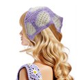 thumbnail image 2 of Unique Bargains 2 Pcs Triangle Bandana Knitted Turban Crochet Hair Scarf for Women Purple Pink, 2 of 5