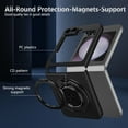 thumbnail image 3 of Dteck for Samsung Galaxy Z Flip 3 Case with 360° Rotatable Magnetic Ring Stand, Compatible with Mag-safe, Slim Thin Matte PC Shockproof Protective Phone Case for Women Men,Black, 3 of 11
