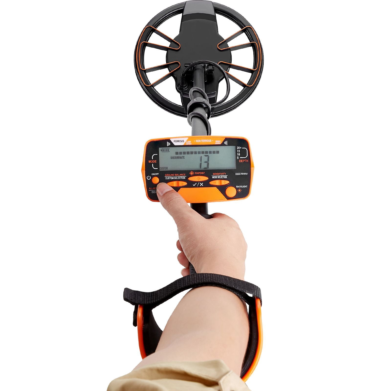 Adult and children metal detector 10-inch waterproof coil, LCD display 7 modes, 41-52 inch adjustable aluminum tube, DSP chip gold detector 10 feet detection depth