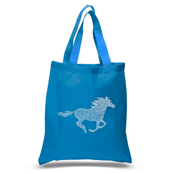 LA Pop Art Small Word Art Tote Bag - Horse Breeds