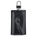thumbnail image 1 of Funda de cuero para llaves de coche, universal, para colgar en la cintura, para hombre y mujer (negro), 1 of 7