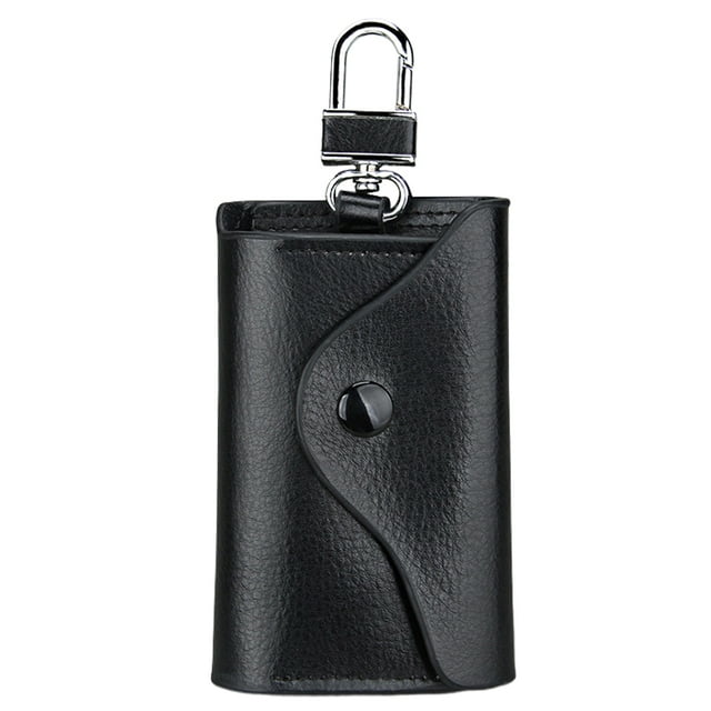 Funda de cuero para llaves de coche, universal, para colgar en la cintura, para hombre y mujer (negro)