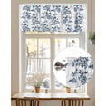 thumbnail image 5 of Blue Floral Kitchen Valances for Windows Vintage Abstract Botanical Pattern Valance Curtains&nbsp; for Kitchen /Living Room/Bedroom/ Bathroom Decor, 54"x18 " ,Rod Pocket 1 Panel,, 5 of 7