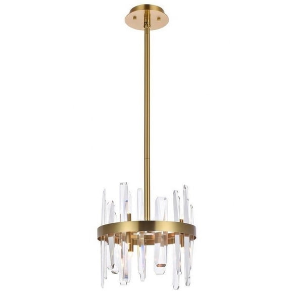 6 Light Round Pendant in Modern Style-12 inches Tall and 12 inches Wide-Satin Gold Finish Bailey Street Home 390-Bel-5047798